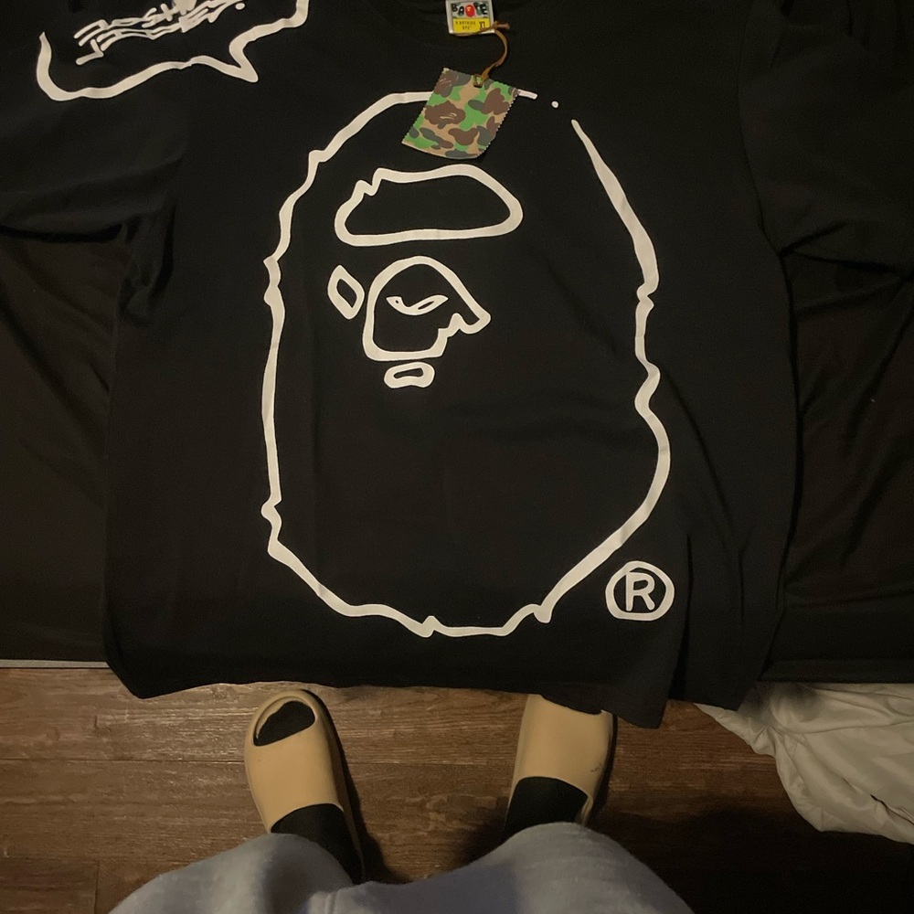 Black Big Bape Print T-Shirt